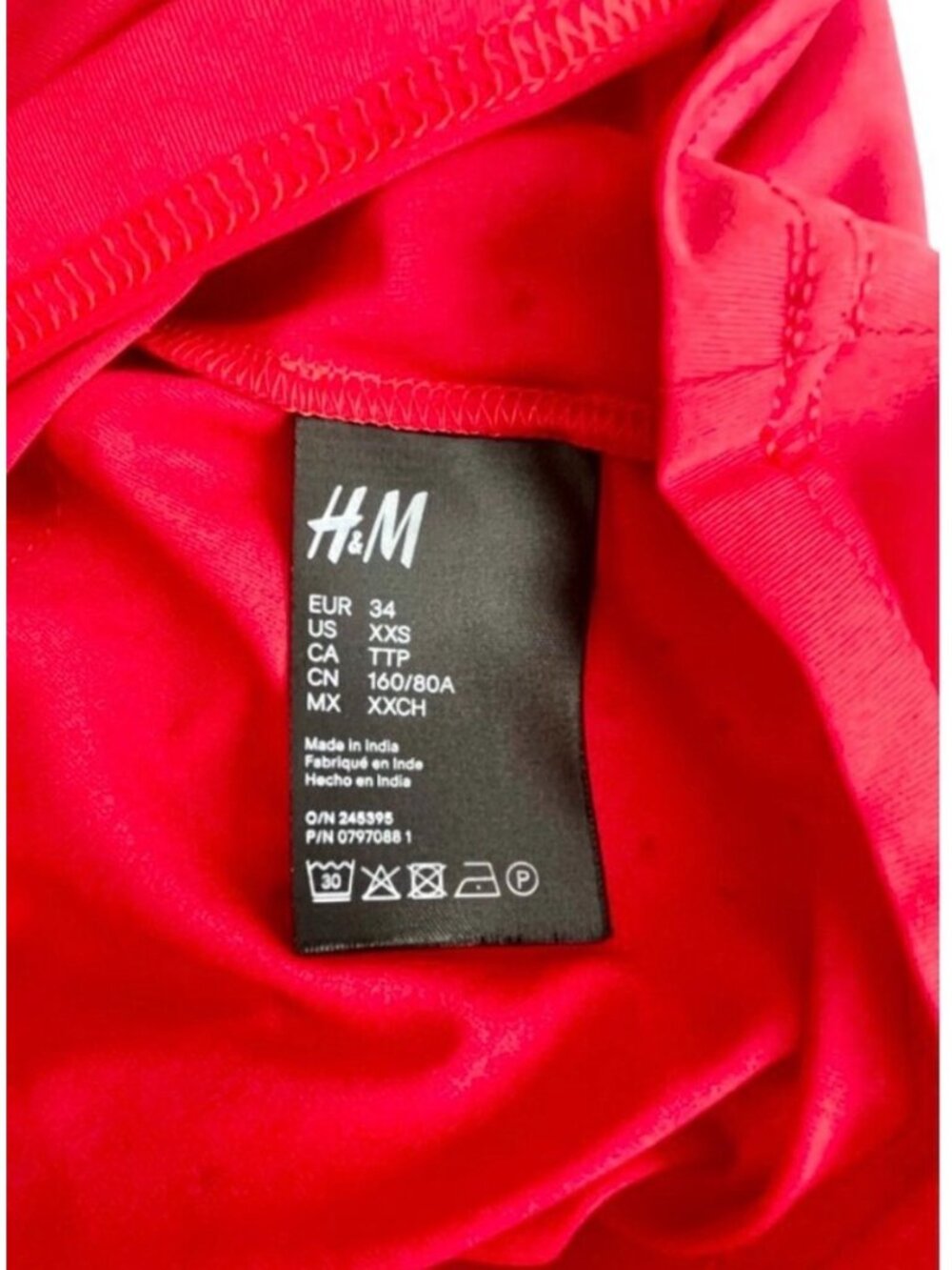 H&M Divided Red Floral Long-Sleeve Tiered Mini Dress XXS NWT - Picture 12 of 13